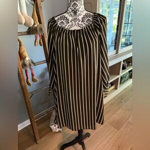 Vibe green& cream striped dress size 1X